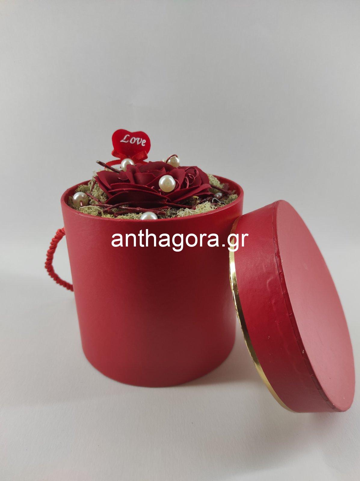 Κόκκινο κουτί με κόκκινο τριαντάφυλλο σαπουνιού - Image 3